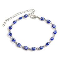 Zinc Alloy Anklet with Resin with 7cm extender chain gold color plated fashion jewelry & evil eye pattern & adjustable & for woman nickel lead & cadmium free Length 20 cm Sold By PC