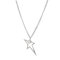 Titanium Steel Necklace, with Plastic Pearl, with 5cm extender chain, Star, fashion jewelry & adjustable & for woman, original color, Length:41 cm, Sold By PC