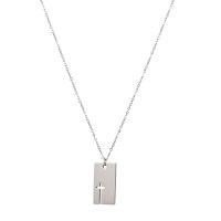 Titanium Steel Necklace, with 5cm extender chain, Rectangle, Vacuum Ion Plating, fashion jewelry & adjustable & for woman, more colors for choice, Length:40 cm, Sold By PC