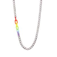 Titanstahl Halskette, mit Acryl, Modeschmuck & unisex, originale Farbe, 7mm, Länge:50 cm, verkauft von PC