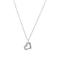 Titanová ocel náhrdelník, Titanium ocel, s 5cm extender řetězce, Srdce, módní šperky & nastavitelný & pro ženy, Původní barva, Délka 42 cm, Prodáno By PC