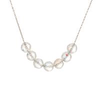 Titanstahl Halskette, mit Kristall, mit Verlängerungskettchen von 5cm, rund, Modeschmuck & einstellbar & für Frau, 8mm, Länge:40 cm, verkauft von PC
