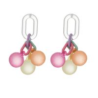 Acrylic Jewelry Earring with Resin Round fashion jewelry & candy style & for woman 60mm Sold By Pair