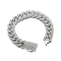 Titanium Steel Bracelet & Bangle, punk style & different length for choice & Unisex & with rhinestone, original color, Sold By PC