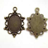 Tibetan Style Pendant Cabochon Setting, antique bronze color plated, different styles for choice, original color, 25x18mm, Sold By PC