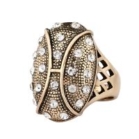 Vještački dijamant Ring Finger, Cink Alloy, pozlaćen, modni nakit & bez spolne razlike & različite veličine za izbor & s Rhinestone, više boja za izbor, nikal, olovo i kadmij besplatno, 26mm, Prodano By PC