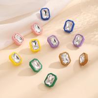 Boucle d'oreille bijoux acrylique, bijoux de mode & pour femme, plus de couleurs à choisir, 23x17mm, Vendu par paire