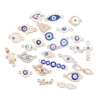 Evil Eye Connector Zinc Alloy plated DIY & with rhinestone nickel lead & cadmium free Sold By PC