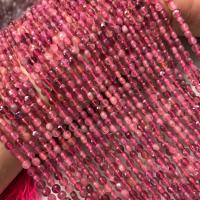 Турмалин Бусины, Плоская круглая форма, DIY & граненый, розовый, 2x4mm, Продан через Приблизительно 38 см Strand