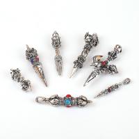 Tibetan Style Rhinestone Pendants, with Turquoise & Rhinestone, antique silver color plated, Unisex & different styles for choice & enamel, more colors for choice, nickel, lead & cadmium free, Sold By PC