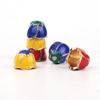 Tibetan Style Bead Cap, Flower, gold color plated, DIY & enamel, more colors for choice, nickel, lead & cadmium free, 11x14mm, Sold By PC
