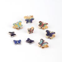 Zinc Alloy Jewelry Beads Butterfly plated DIY & enamel nickel lead & cadmium free Sold By PC