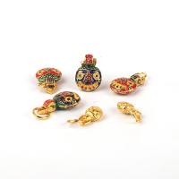Tibetan Style émail Pendants, alliage de zinc, Placage de couleur d'or, unisexe & styles différents pour le choix, plus de couleurs à choisir, protéger l'environnement, sans nickel, plomb et cadmium, Vendu par PC