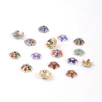 Tibetan Style Bead Cap, Flower, plated, DIY & enamel, more colors for choice, nickel, lead & cadmium free, 10x10mm, Sold By PC