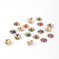 Zinc Alloy Bead Cap Flower gold color plated DIY & enamel nickel lead & cadmium free Sold By PC