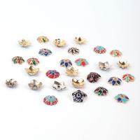Tibetan Style Bead Cap, Flower, plated, DIY & enamel, more colors for choice, nickel, lead & cadmium free, 11x11mm, Sold By PC
