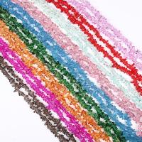 Kristall-Perlen, Kristall, Unregelmäßige, plattiert, DIY, mehrere Farben vorhanden, 5-8mm, verkauft per ca. 38 cm Strang