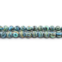 Malachit Perlen, rund, poliert, DIY & verschiedene Größen vorhanden, gemischte Farben, verkauft per ca. 38 cm Strang