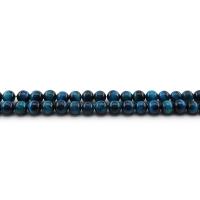 Tigerauge Perlen, rund, poliert, DIY & verschiedene Größen vorhanden, royalblau, verkauft per ca. 38 cm Strang