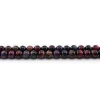 Tiger Eye Beads, Runde, poleret, du kan DIY & forskellig størrelse for valg, flerfarvede, Solgt Per Ca. 38 cm Strand