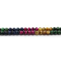 Tiger Eye Beads, Runde, poleret, du kan DIY & forskellig størrelse for valg, blandede farver, Solgt Per Ca. 38 cm Strand