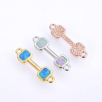 Mässing smycken Connector, med Opal, plated, DIY & 1/1 slinga, fler färger för val, nickel, bly och kadmium gratis, 22.50x6x1.50mm, Säljs av PC