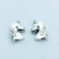 Zinc Alloy Jewelry Beads Unicorn antique silver color plated DIY nickel lead & cadmium free Sold By PC