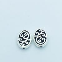 Tibetan Style Jewelry Beads, Ellipse, antique silver color plated, DIY, nickel, lead & cadmium free, 12x9.50x3.50mm, 50PCs/PC, Sold By PC