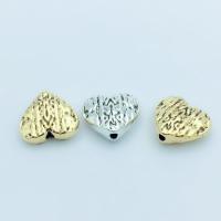 Zinklegierung Herz Perlen, plattiert, DIY, keine, frei von Nickel, Blei & Kadmium, 12x10.50x5mm, 50PCs/Tasche, verkauft von Tasche