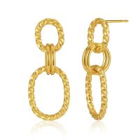Boucles d'oreilles pendantes en laiton, Plaqué or 18K, bijoux de mode & pour femme, doré, protéger l'environnement, sans nickel, plomb et cadmium, 38x22mm, Vendu par paire