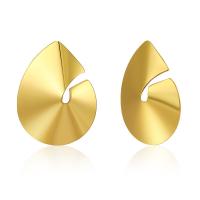Brass Stud Earring, 18K gold plated, fashion jewelry & for woman, golden, nickel, lead & cadmium free, 25x34mm, Sold By Pair