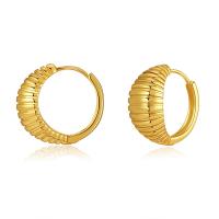 Brass Huggie Hoop Earring, 18K gold plated, fashion jewelry & for woman, golden, nickel, lead & cadmium free, 23x12mm, Sold By Pair