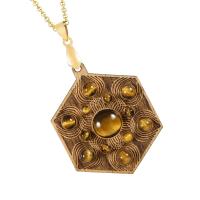 Gemstone Pendants Jewelry Brass with Gemstone fashion jewelry & Unisex nickel lead & cadmium free 40-43*68-71mm Sold By PC