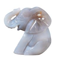 Agate Craft Decoration, Elephant, 55x52x17mm, Sold By PC