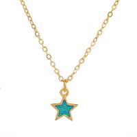 Zinc Alloy Jewelry Necklace with 5cm extender chain Star plated fashion jewelry & for woman nickel lead & cadmium free Length 49 cm Sold By PC
