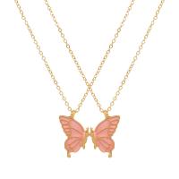 Tibetan Style Jewelry Necklace, with 5cm extender chain, Butterfly, gold color plated, fashion jewelry & for woman & enamel, more colors for choice, nickel, lead & cadmium free, Length:47.5 cm, Sold By Pair