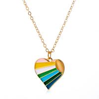 Tibetan Style Jewelry Necklace, with 5.5cm extender chain, Heart, KC gold color plated, fashion jewelry & for woman & enamel, more colors for choice, nickel, lead & cadmium free, Length:47 cm, Sold By PC