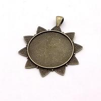 Tibetan Style Pendant Cabochon Setting, with Glass, plated, more colors for choice, Inner Diameter:Approx 35mm, Sold By PC