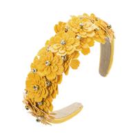 Hair Bands, Cloth, with Glass Rhinestone, Flower, fashion jewelry & for woman, more colors for choice, 150x138mm, Sold By PC