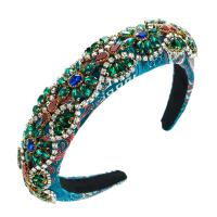 Hair Bands, Cloth, handmade, fashion jewelry & for woman & with rhinestone, more colors for choice, 140x120mm, Sold By PC