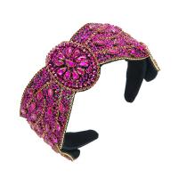Hair Bands Cloth with Seedbead Flower fashion jewelry & for woman & with rhinestone 130mm Sold By PC