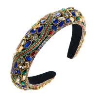 Hair Bands, Cloth, with Tibetan Style, for woman & with rhinestone, more colors for choice, 140x120mm, Sold By PC