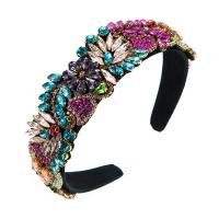 Hair Bands Cloth with Glass Rhinestone Flower handmade fashion jewelry & for woman Sold By PC