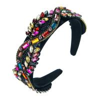 Hair Bands Cloth with Glass Rhinestone handmade Baroque style & for woman & with rhinestone Sold By PC