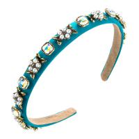 Hair Bands Cloth with Glass Rhinestone & Plastic Pearl & Zinc Alloy Flower Baroque style & for woman Sold By PC