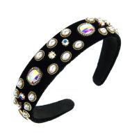 Hair Bands, Velour, with Glass Rhinestone & Sponge & Plastic Pearl, Geometrical Pattern, fashion jewelry & for woman, more colors for choice, 145x130mm, Sold By PC
