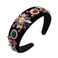 Hair Bands Velveteen with Glass Rhinestone & Sponge Flower fashion jewelry & for woman Sold By PC