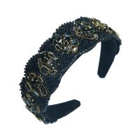 Hair Bands, Cloth, with Glass Rhinestone, Flower, Baroque style & for woman, more colors for choice, 150x130mm, Sold By PC