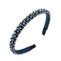 Hair Bands, Cloth, with Plastic Pearl, handmade, for woman & with rhinestone, more colors for choice, 140x120mm, Sold By PC