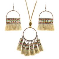 Jewelry Sets Zinc Alloy with Polyester 2 pieces & Bohemian style & for woman 67mm Length Approx 17.71 Inch Sold By Lot